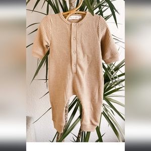 Rivi & Kin Waffle Knit Romper Neutral Color